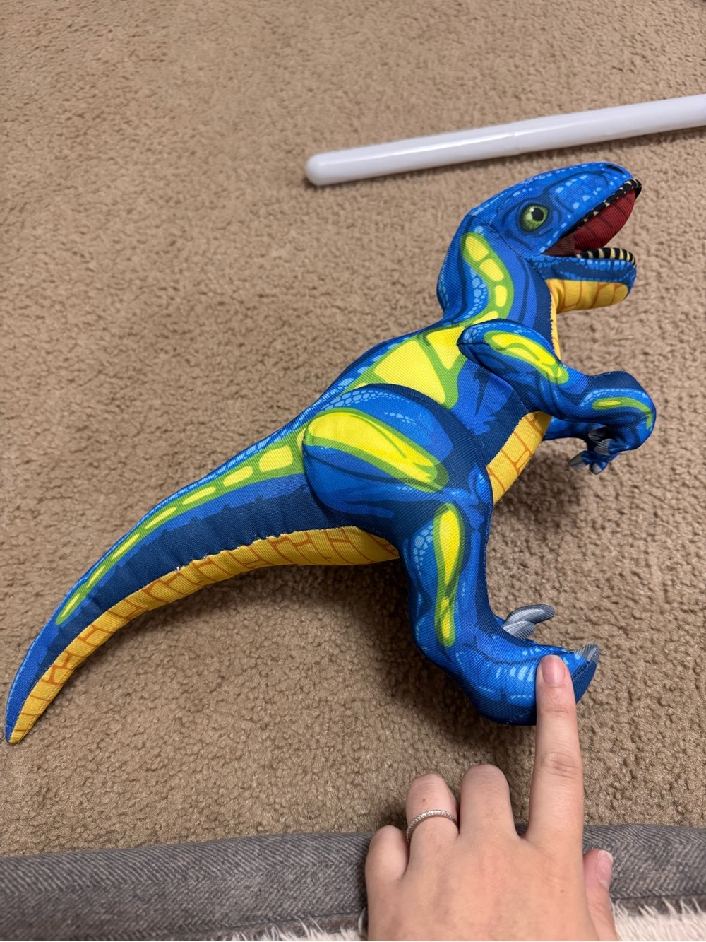 Blue & Yellow Raptor Toy Plush - Vibrant Dino Plush
